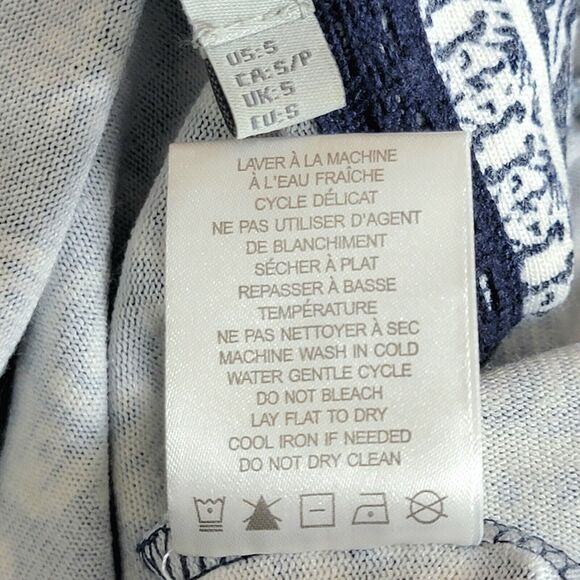 Dalia Cardigan Womens Small Blue & White Open Front Soft Stretchy Boho Tunic Top - Picture 11 of 11